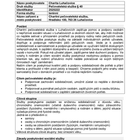 Popis realizace Pečovatelské služby