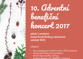 Pozvánka na 10. Adventní benefiční koncert Charity Luhačovice